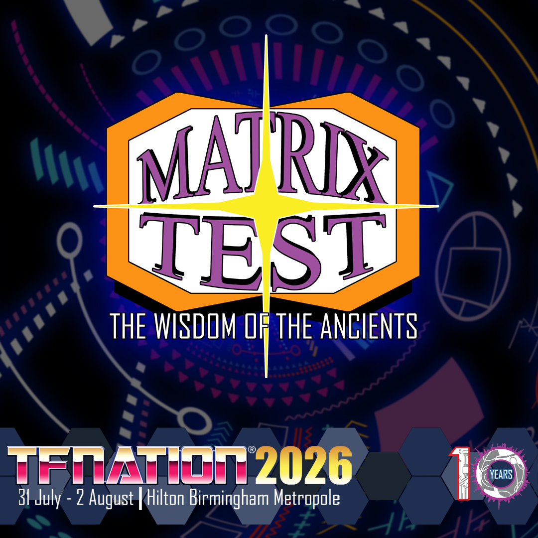 A graphic banner of the Matrix Test The Wisdom of the Ancients logo at TFNation 2026.