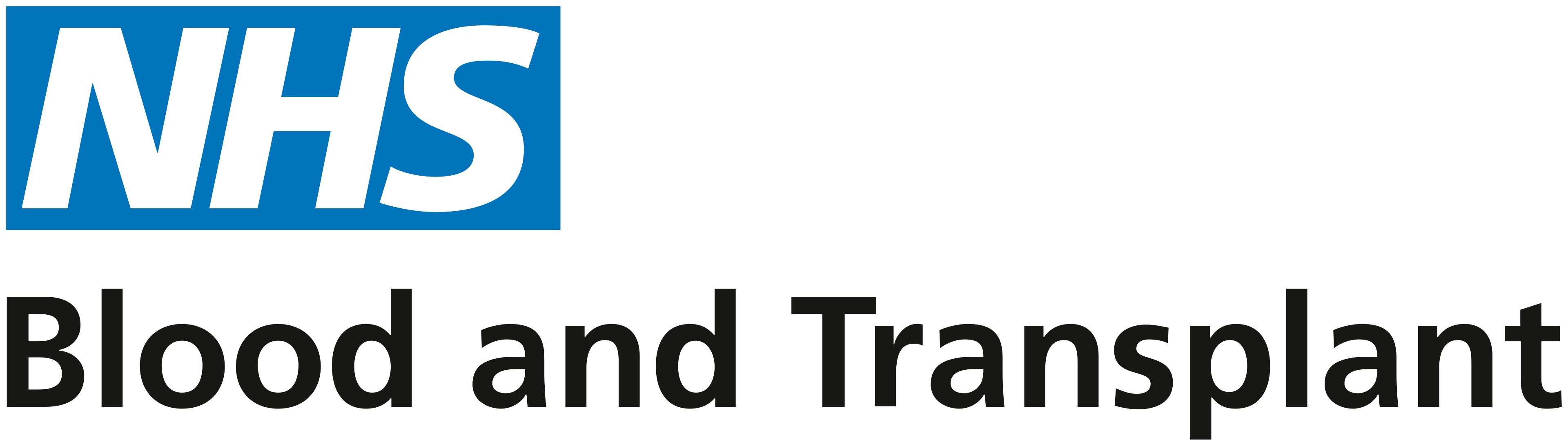 A logo for the NHS Blood & Transplant department