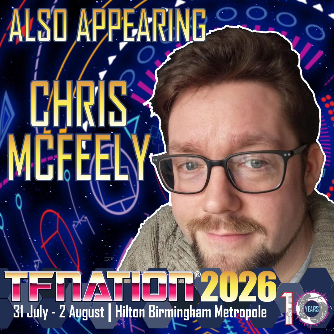 A banner announcing Chris McFeely&rsquo;s appearance at TFNation 2026. The banner contains a photograph of Chris and information about TFNation.