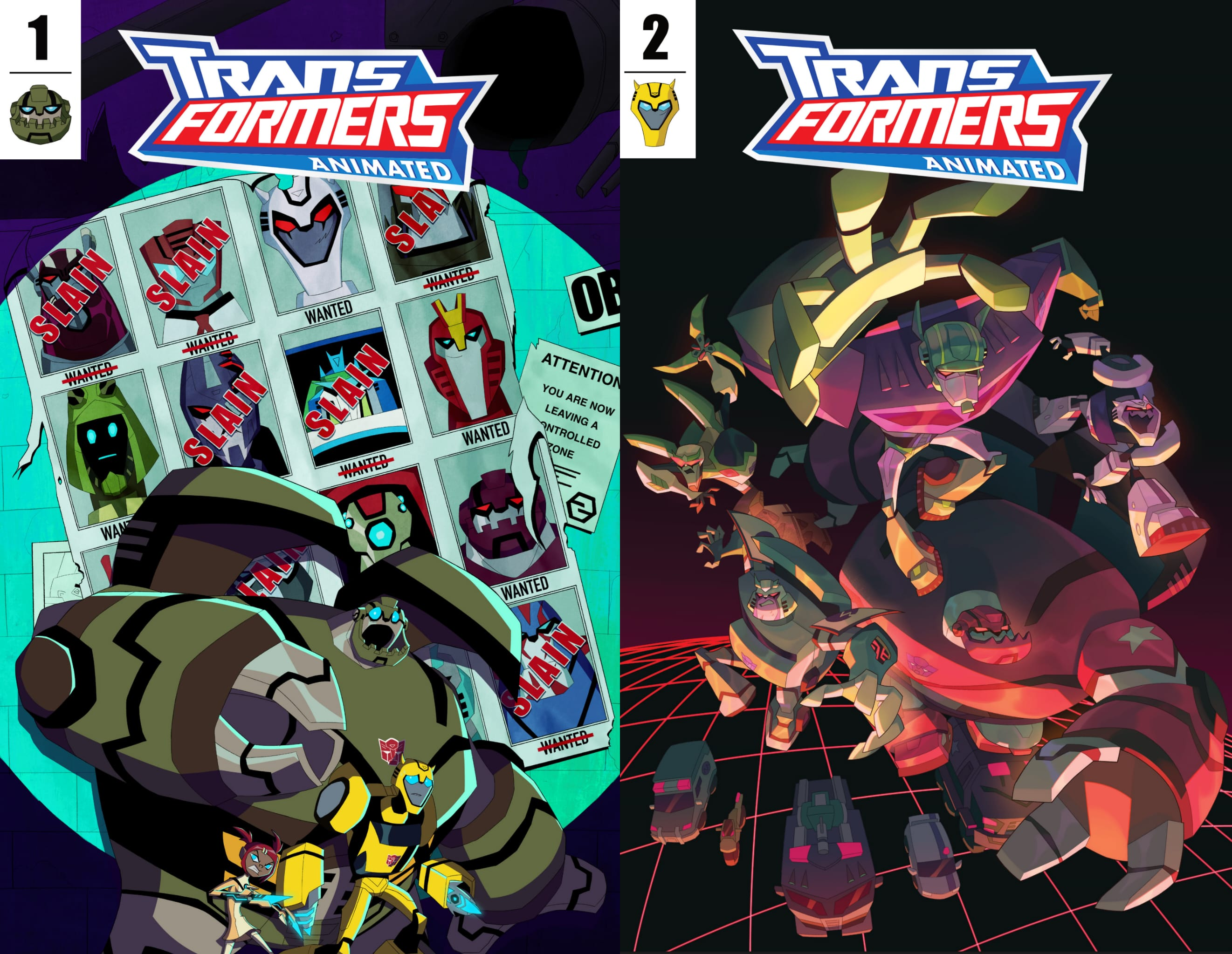 Images showing the covers of Transformers Animated: Mirror, Mirror issues 1 and 2